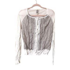 ANTIPAST Lace Trim Sock Knit Buttoned Cardigan Sz 2‎ (Medium)